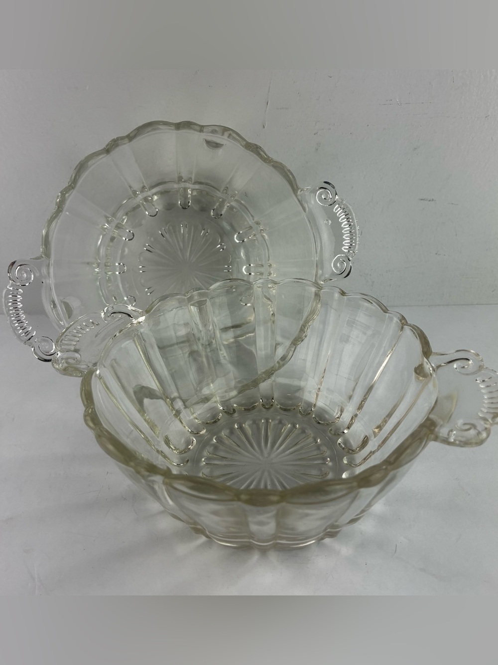 Anchor Hocking Vintage Old Cafe Depression Glass Bowls Set of 2